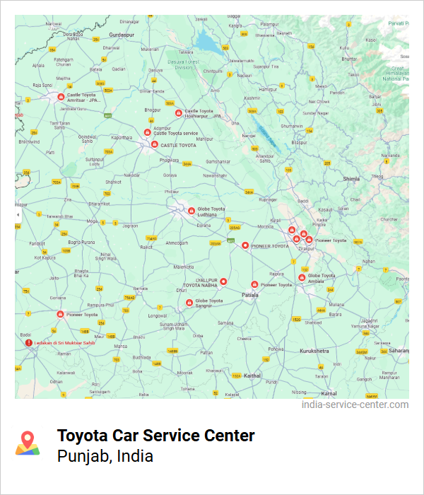 Toyota Car Service Center Near Me, Punjab, India