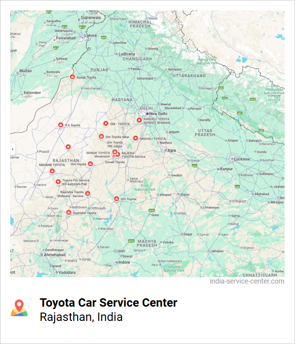 Toyota Car Service Center Near Me, Rajasthan, India