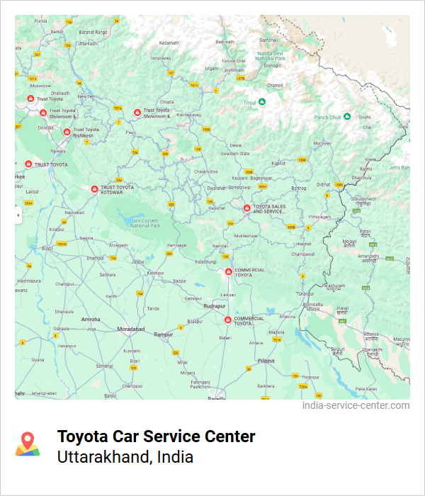 Toyota Car Service Center Near Me, Uttarakhand, India
