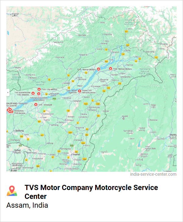 TVS Motor Company Motorcycle Service Center Near Me, Assam, India