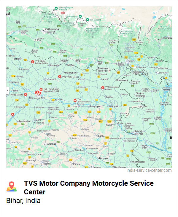 TVS Motor Company Motorcycle Service Center Near Me, Bihar, India