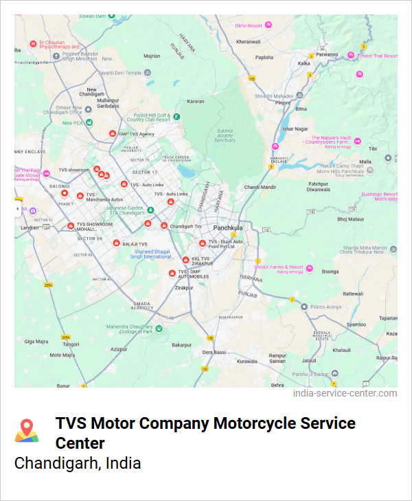 TVS Motor Company Motorcycle Service Center Near Me, Chandigarh, India