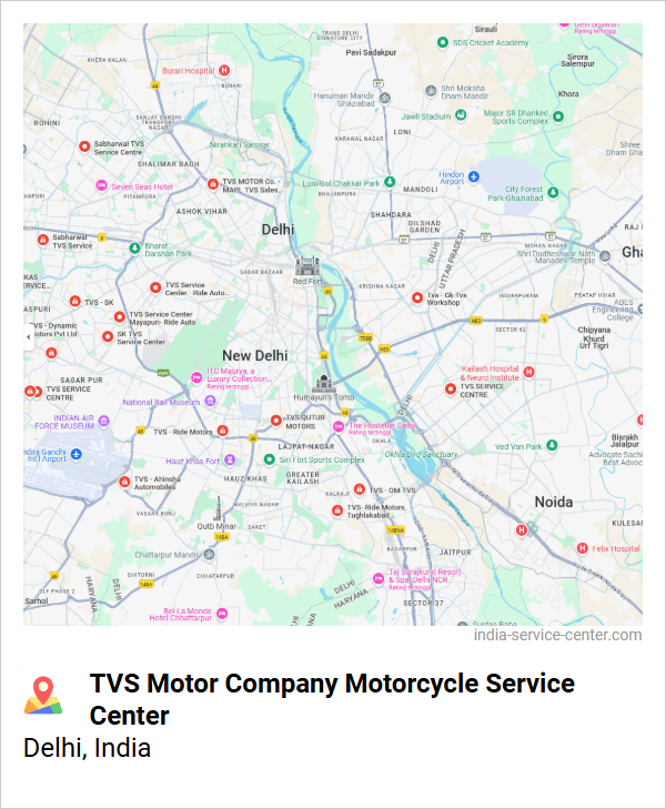TVS Motor Company Motorcycle Service Center Near Me, Delhi, India