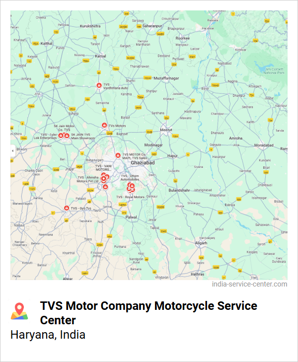 TVS Motor Company Motorcycle Service Center Near Me, Haryana, India