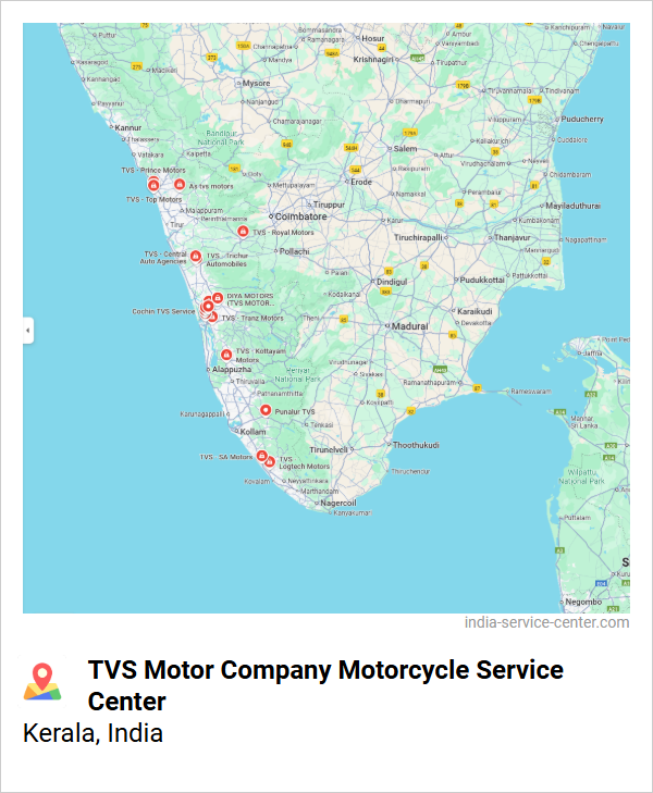 TVS Motor Company Motorcycle Service Center Near Me, Kerala, India