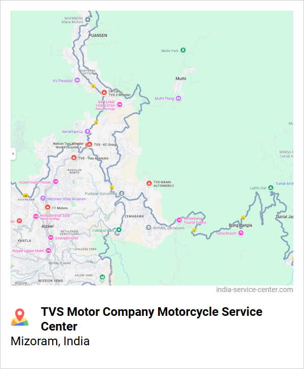 TVS Motor Company Motorcycle Service Center Near Me, Mizoram, India