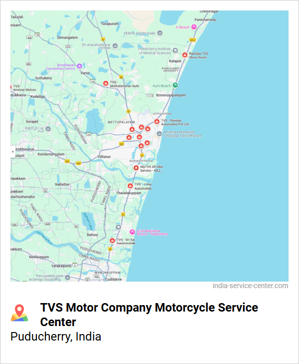 TVS Motor Company Motorcycle Service Center Near Me, Puducherry, India