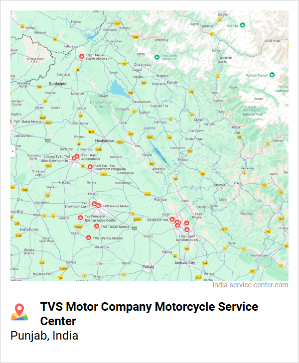 TVS Motor Company Motorcycle Service Center Near Me, Punjab, India