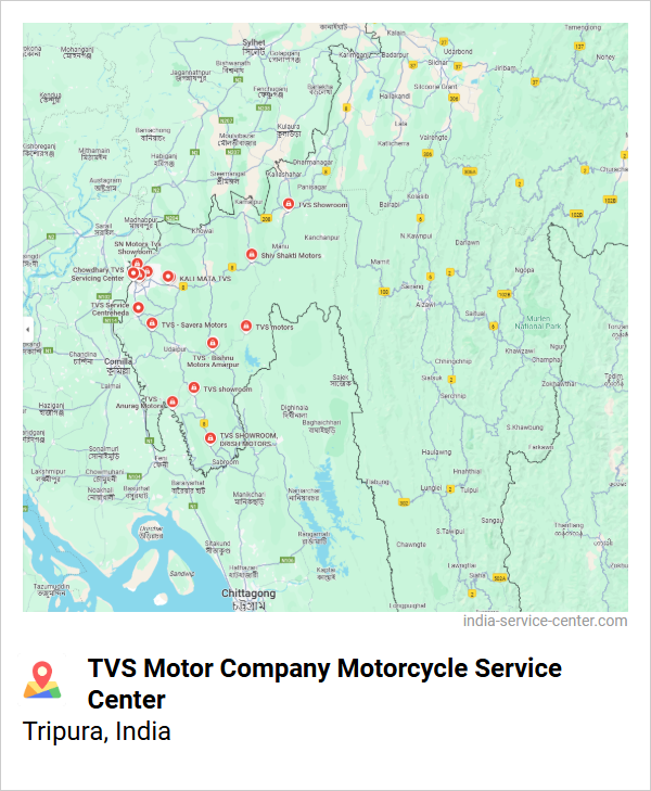 TVS Motor Company Motorcycle Service Center Near Me, Tripura, India