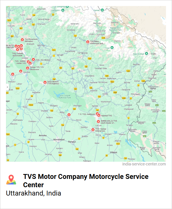 TVS Motor Company Motorcycle Service Center Near Me, Uttarakhand, India