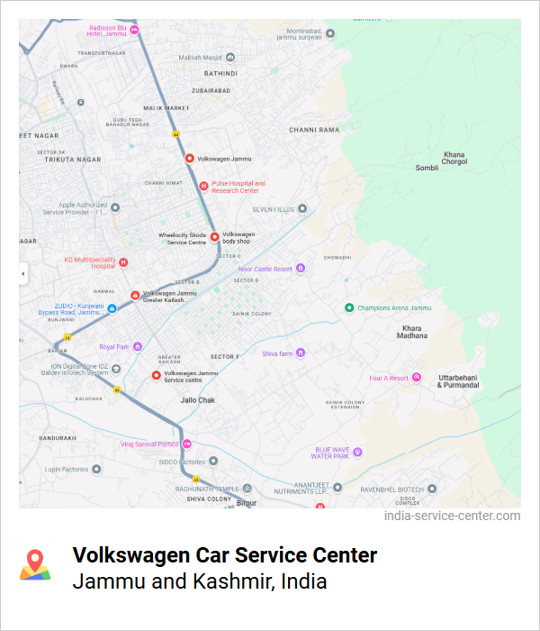 Volkswagen Car Service Center Near Me, Jammu and Kashmir, India