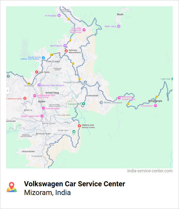 Volkswagen Car Service Center Near Me, Mizoram, India