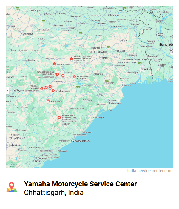 Yamaha Motorcycle Service Center Near Me, Chhattisgarh, India