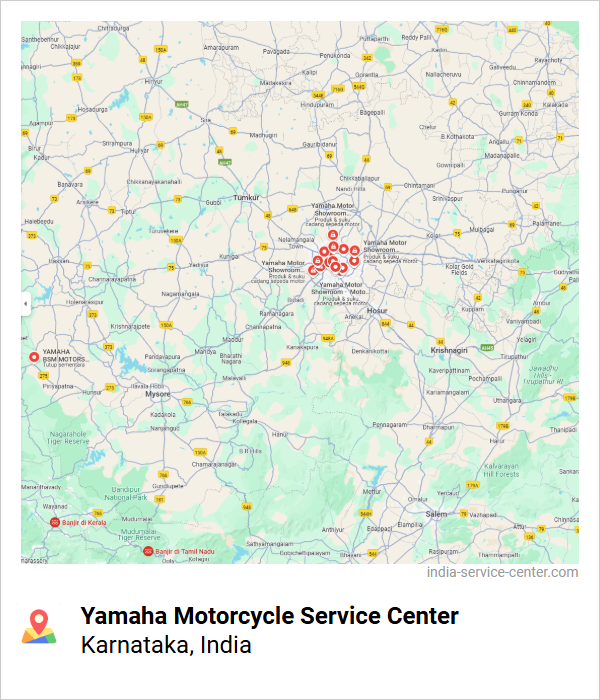 Yamaha Motorcycle Service Center Near Me, Karnataka, India